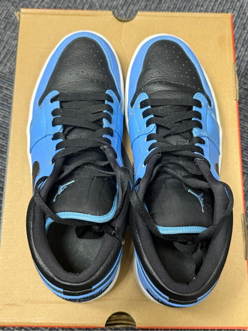 Jordan 1 Low University Blue Black Sneakers - Light Blue/Black